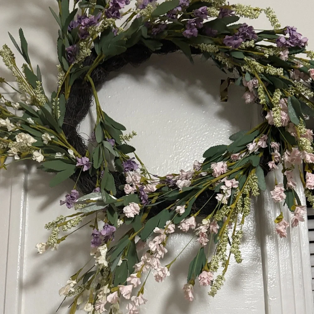 Lavender & Blush Floral Grapevine Wreath